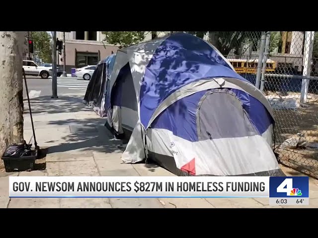 ⁣Newsom announces $827 million in homeless funding