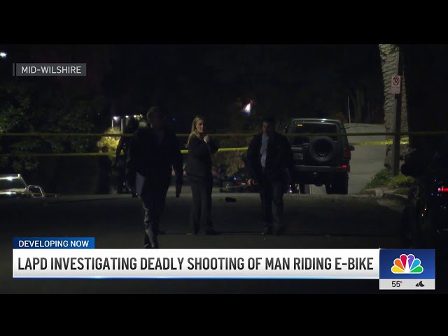 ⁣Man riding e-bike shot multiple times in Mid-Wilshire