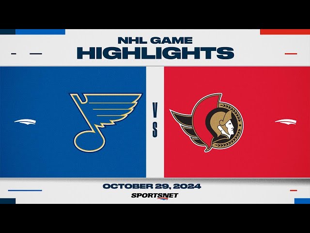 ⁣NHL Highlights | Blues vs. Senators - October 29, 2024