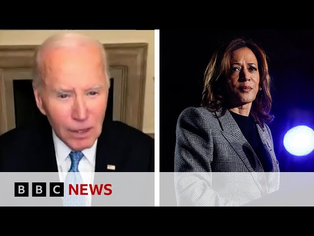 ⁣Row erupts as President Biden appears to call Donald Trump supporters 'garbage' | BBC News