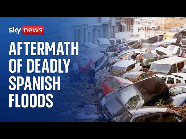 ⁣Watch live: Aftermath of deadly floods in Spain with more than 60 people killed