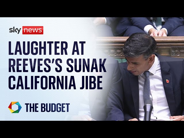 ⁣Chancellor jokes about private jets, Rishi Sunak and California | Budget 2024