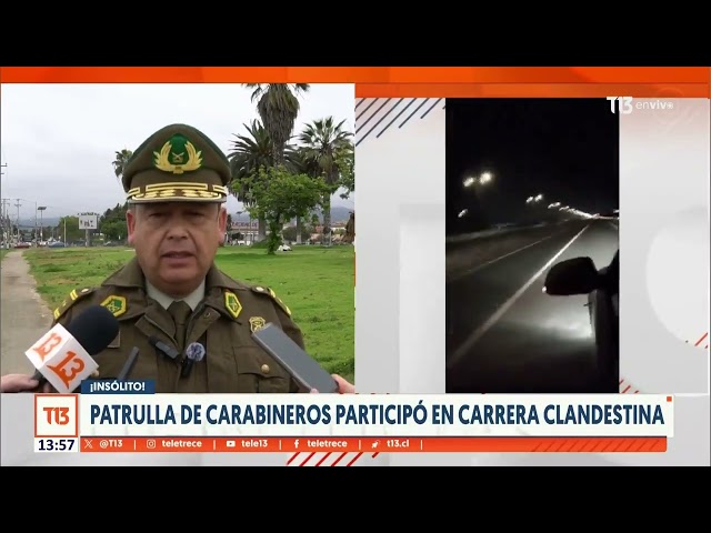 ⁣Patrulla de carabineros participó en carrera clandestina en La Serena