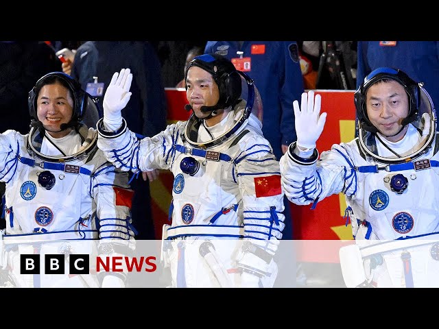 ⁣China sends youngest-ever astronauts to space | BBC News