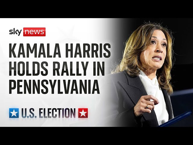 ⁣US Election: Kamala Harris holds campaign rally in Pennsylvania