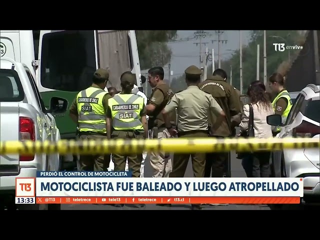 ⁣Motociclista fue baleado y luego atropellado en Maipú