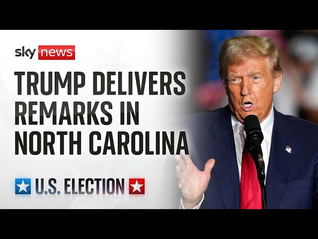 ⁣US Election: Donald Trump delivers remarks at rally in North Carolina