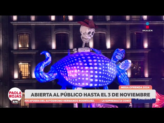 ⁣Instalan la Mega Ofrenda de Día de Muertos 2024 en el Zócalo de la CDMX