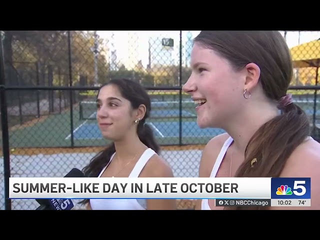 ⁣Record-warm temperatures hit Chicago Tuesday