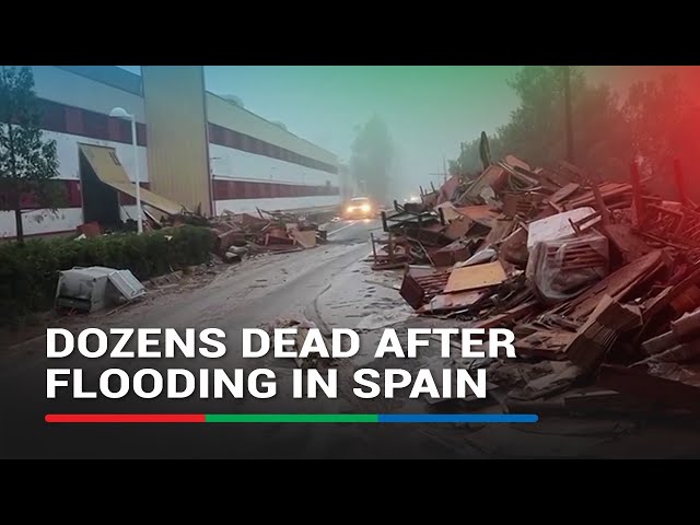 ⁣Officers survey aftermath of deadly flooding in southeastern Spain | ABS-CBN News