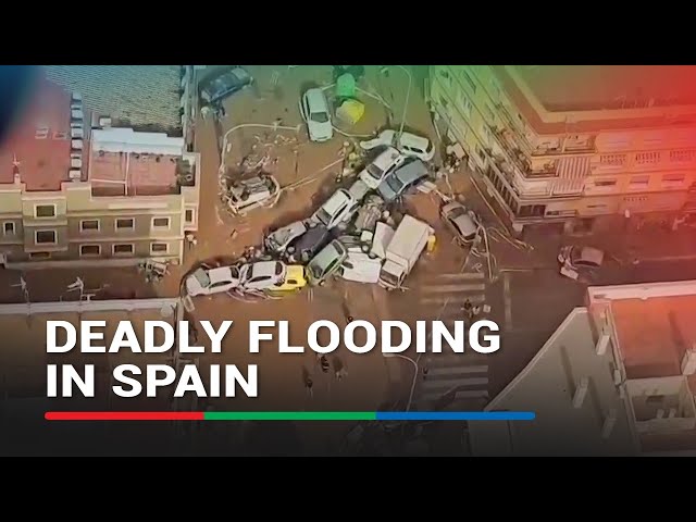 ⁣WATCH: People stranded on roofs, animals trapped during floods in Spain | ABS-CBN News