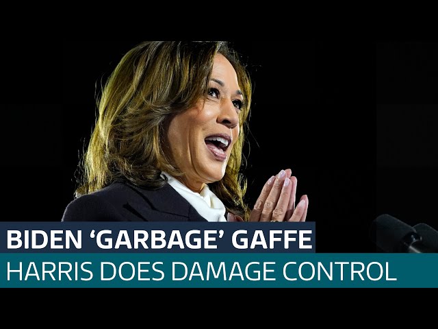 ⁣Kamala Harris attempts to rectify Biden's 'garbage' gaffe | ITV News