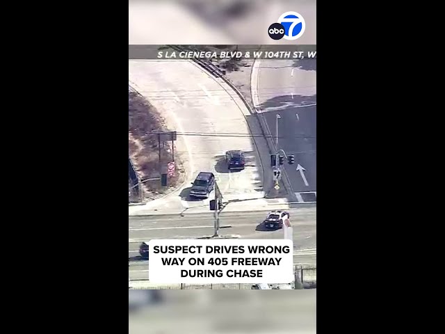 ⁣Suspect drives wrong way on 405 Freeway during chase