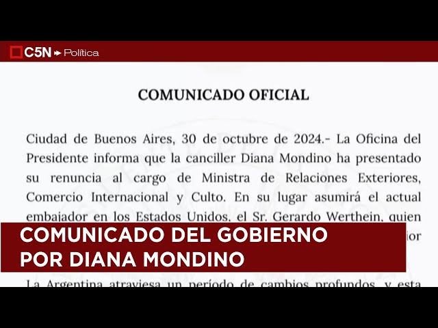 ⁣Las EXPLICACIONES del GOBIERNO tras DESPEDIR a DIANA MONDINO