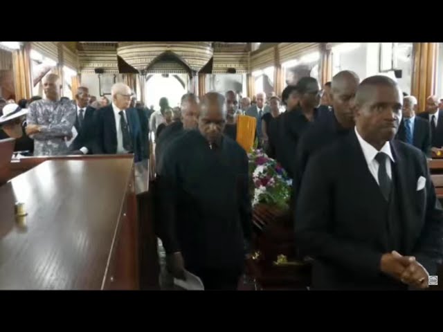 ⁣Sir Keith Hunte laid to rest