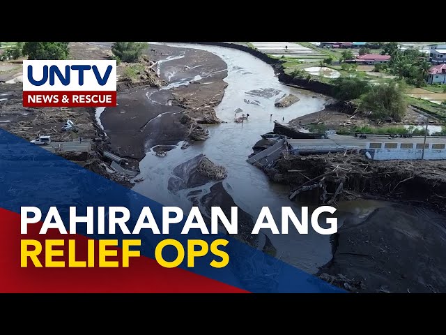 ⁣Relief ops sa ilang bayan sa Batangas, pahirapan dahil sa nasirang tulay at kalsada