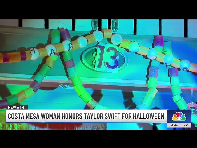 ⁣Costa Mesa woman decorates home with Taylor Swift Halloween decor