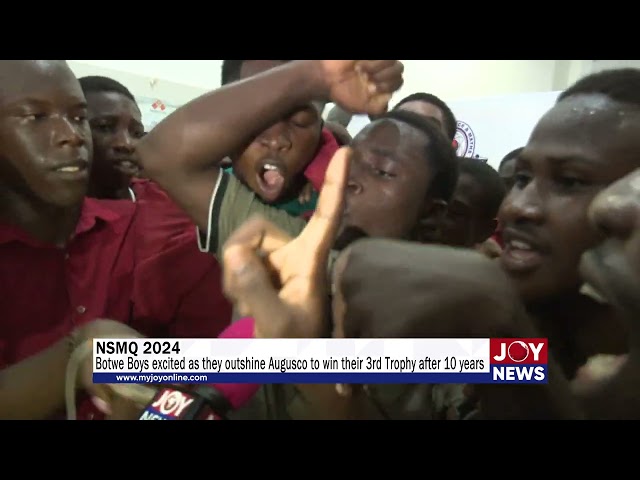 ⁣Botwe Boys excited as they outshine Augusco to win their 3rd Trophy after 10 years.#NSMQOnJoy