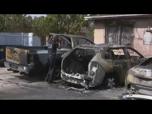 ⁣Miami Police appeal for help after cars torched in Allapattah