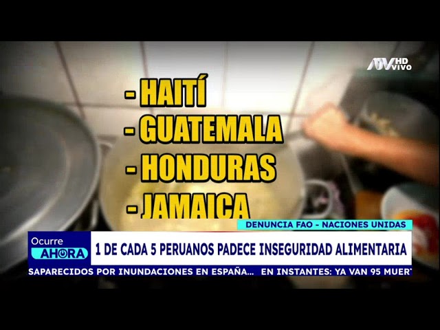 ⁣FAO denuncia que 1 de cada 5 peruanos padece inseguridad alimentaria