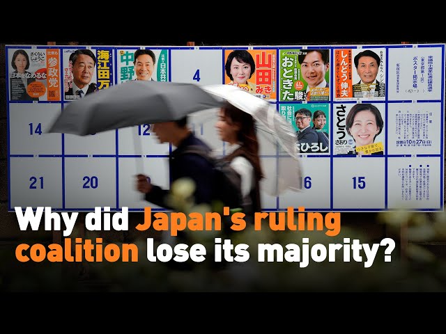 Why did Japan's ruling coalition lose its majority?