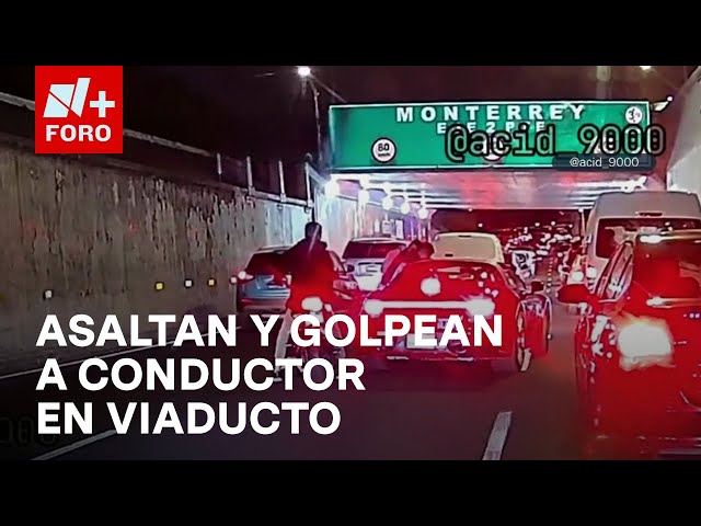 ⁣Ladrones en moto asaltan a conductor, lo golpean y huyen con calma en Viaducto - Hora 21