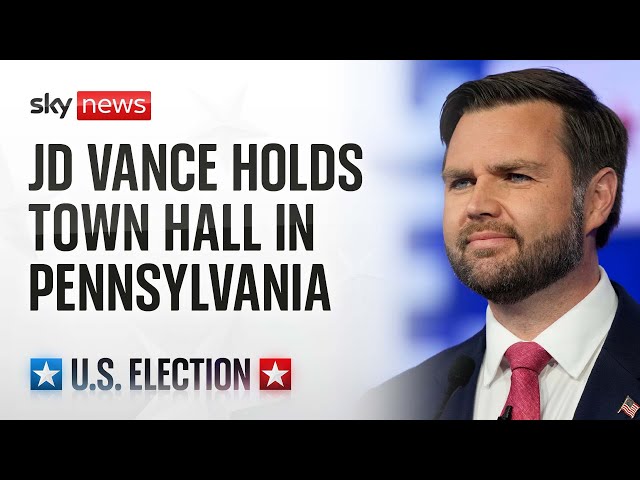 ⁣Vice presidential candidate JD Vance holds a Town Hall in Pennsylvania