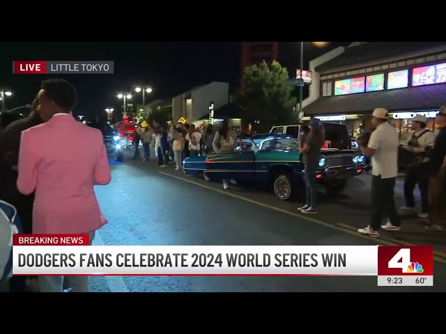 ⁣LA's Little Tokyo goes wild for the World Series champion Dodgers