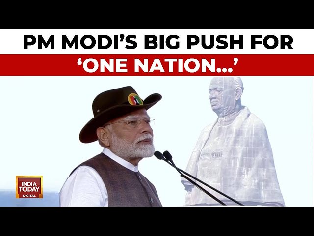 ⁣PM Modi's Unity Day Speech | One Nation One Election, Uniform Civil Code Soon: PM On Unity Day