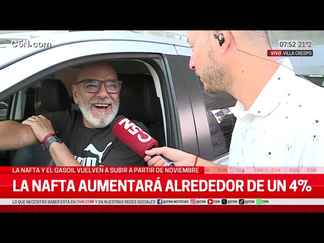 ⁣AUMENTA la NAFTA un 4% en NOVIEMBRE: A CUÁNTO LLEGARÁ el PRECIO del LITRO