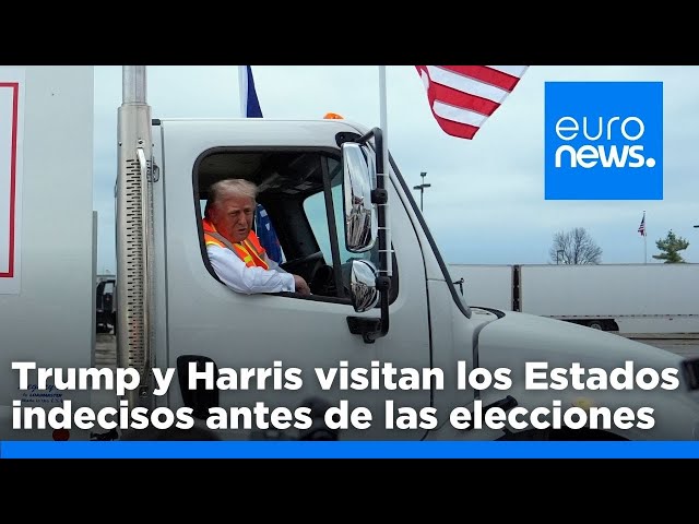 ⁣Trump se sube a un camión de basura para sacar partido del polémico comentario de Biden