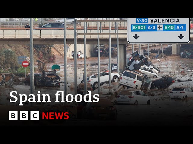 ⁣Spain floods: At least 95 dead as rescuers continue searching | BBC News