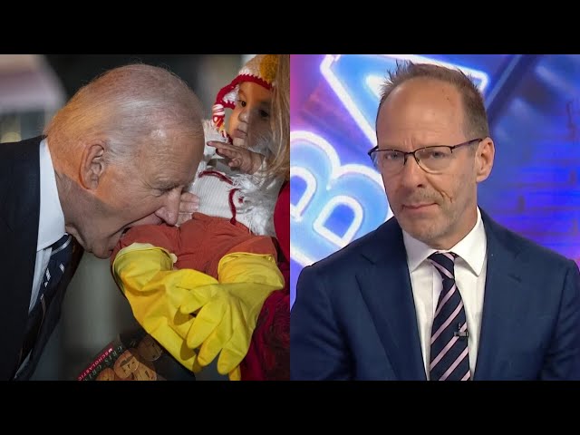 ⁣Joe Biden roasted after biting baby’s leg at White House Halloween event