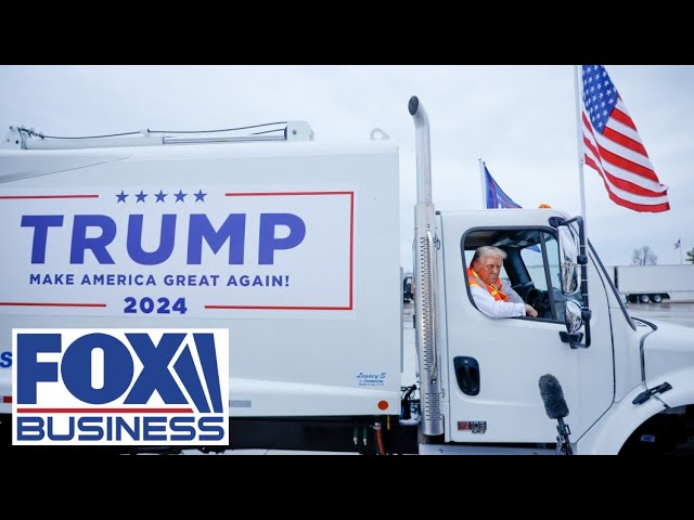 ⁣Trump arrives in garbage truck after Biden's insulting comment to supporters