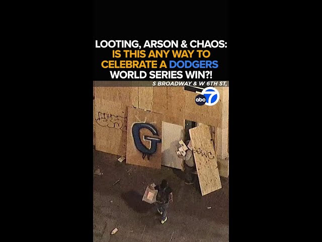 ⁣Violence, looting breaks out across LA after Dodgers' win