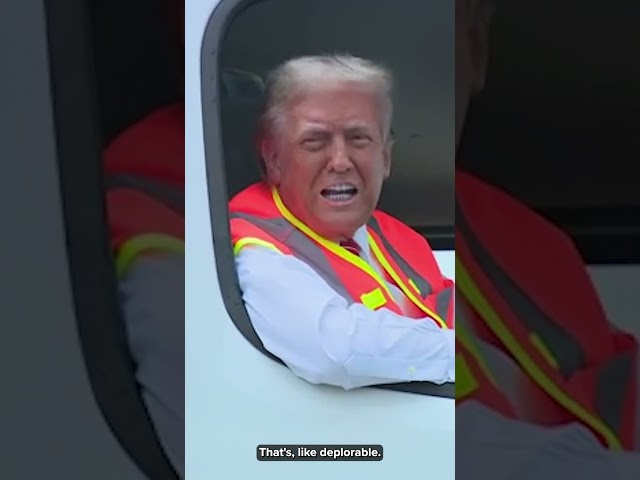 ⁣Donald Trump in garbage truck claps back at Biden's controversial comment