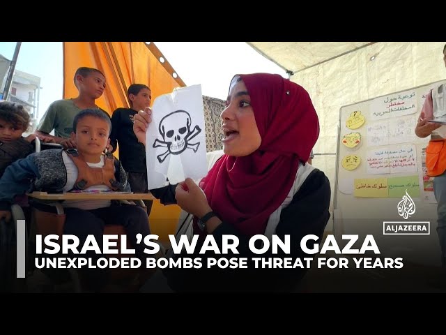 ⁣Children in Gaza learn to spot unexploded ordnance as Israeli unexploded bombs pose threat for years