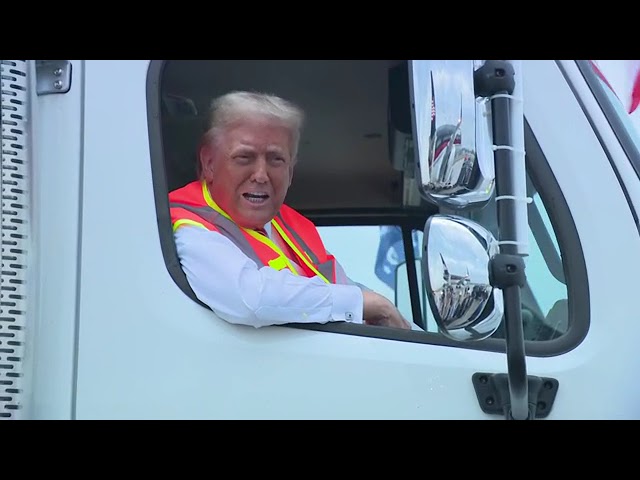 ⁣Donald Trump in garbage truck claps back at Biden's controversial comment