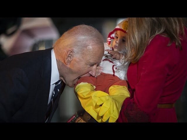 ⁣‘Weird’: Joe Biden’s ‘chomp’ on baby dressed as chicken