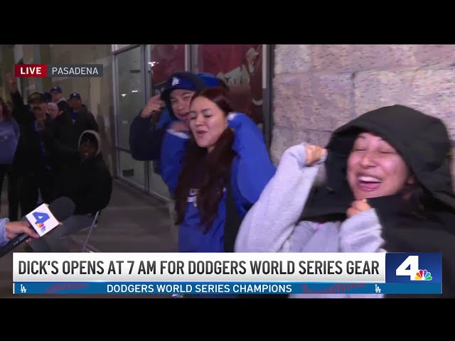 ⁣Fans line up early for Dodgers World Series championship gear