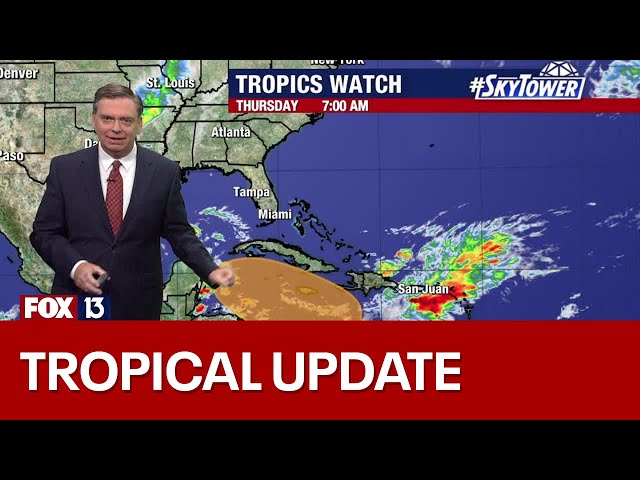 ⁣Tropical disturbance in Caribbean could develop by next week