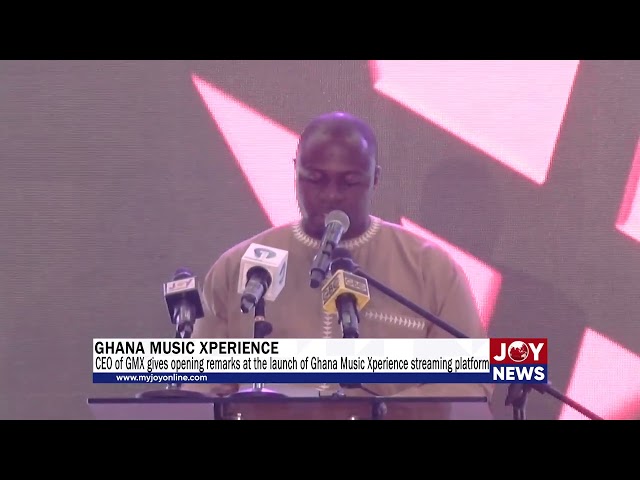 ⁣CEO of GMX gives the opening remarks at the launch of the Ghana Music Xperience streaming platform