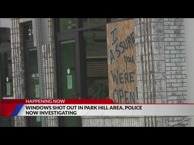 ⁣Park Hill business owners, residents find windows shot out Sunday morning