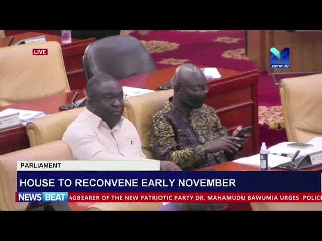 ⁣House To Reconvene Early November