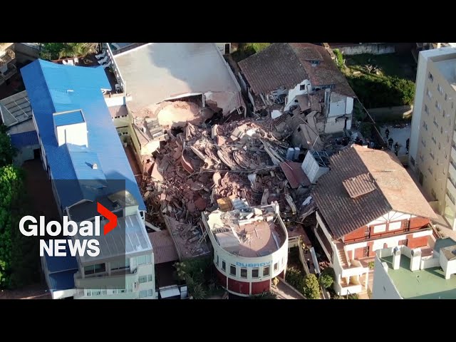 ⁣Argentina hotel collapse: 4 arrested as rescuers rush to find survivors under rubble