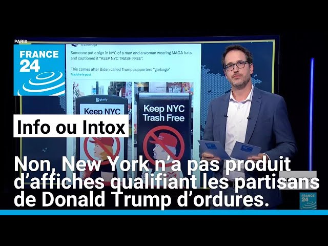 ⁣Non, New York n’a pas produit d’affiches qualifiant les partisans de Donald Trump d’ordures.