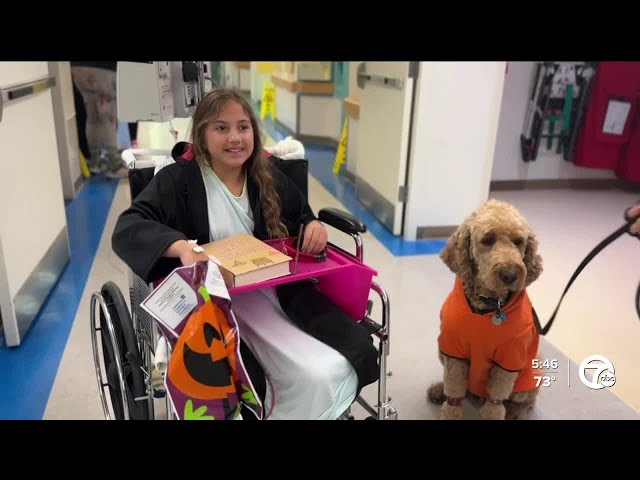 ⁣Children's Hospital of Michigan brings Halloween fun to patients