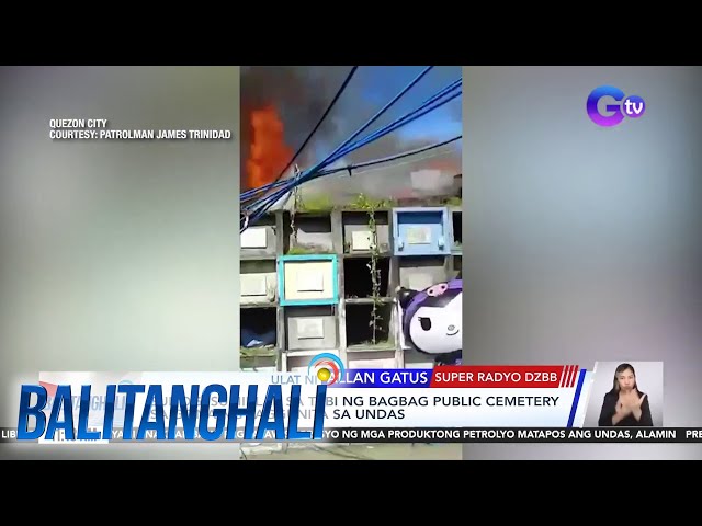 ⁣Sunog, sumiklab sa tabi ng Bagbag Public Cemetery sa gitna ng paggunita sa Undas | Balitanghali