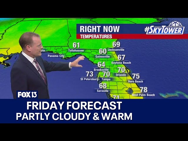 ⁣Tampa weather | Partly cloudy & warm