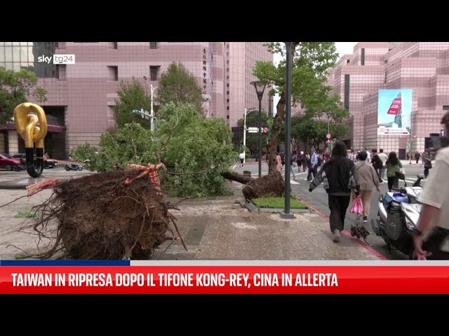 ⁣Taiwan in ripresa dopo il tifone Kong-rey, Cina in allerta